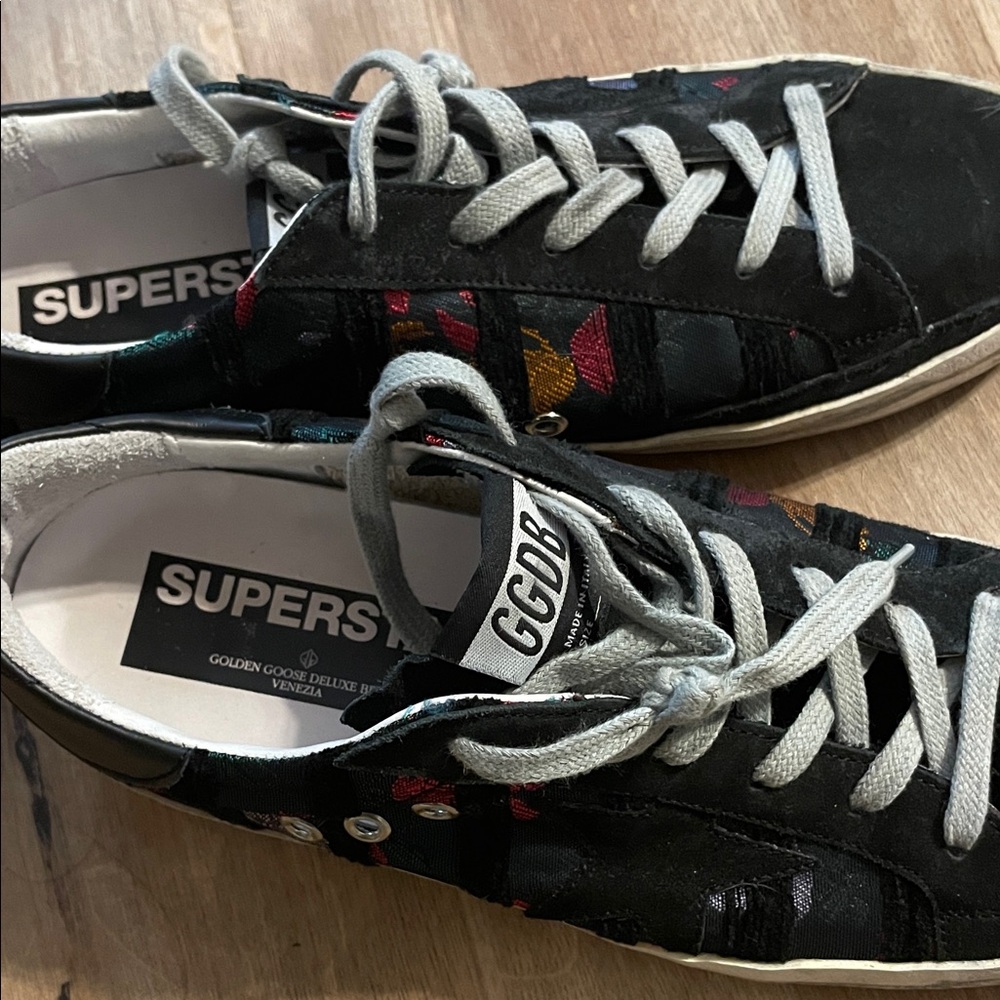 Golden Goose Black Sneakers with Colorful Accents